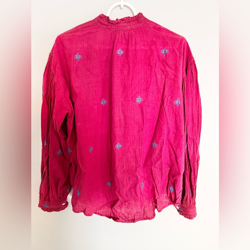 Alice Of Bohemia Poet Plum Wine Blouse Size Medium - Picture 6 of 6